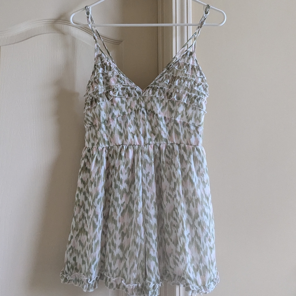 Miami Green and White Patterned Romper